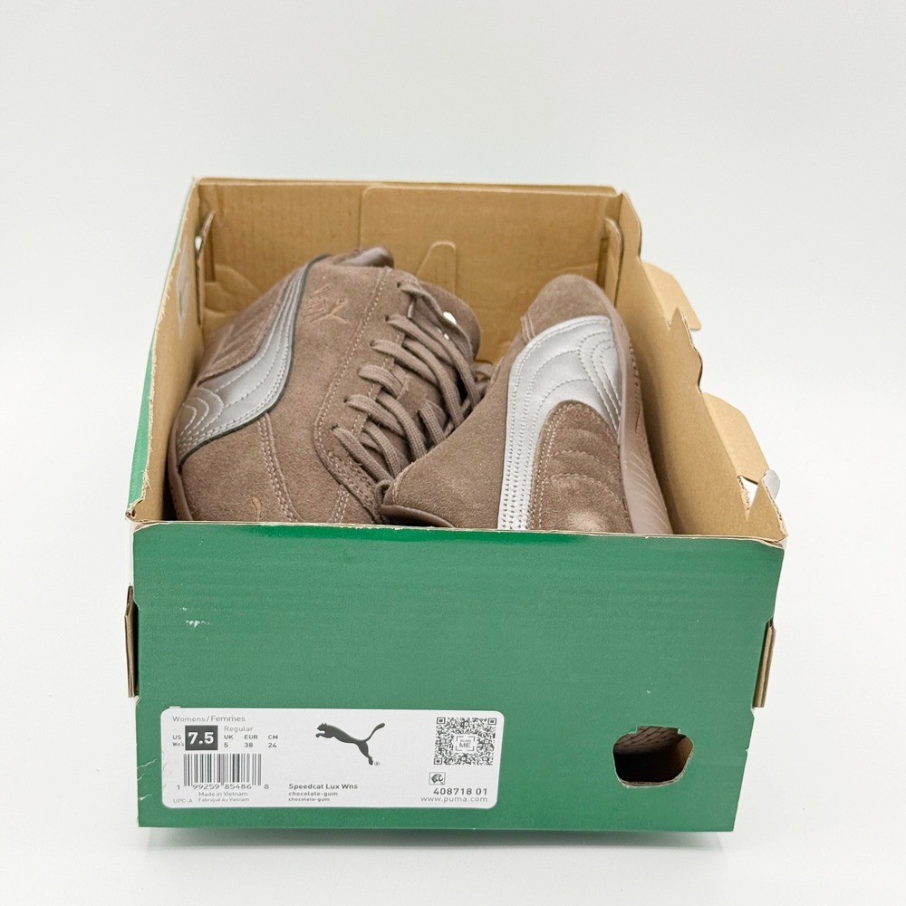 Puma Speed Cat Lux Chocolate Gum Size 7.5 Womens 408718, NEW - Picture 2 of 9